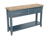 Baumhaus Signature Blue console table with a sleek design and elegant finish, perfect for living room or entryway.