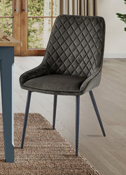 Signature Blue Dining Chair - GUN METAL GREY (Pack of Two) - Lavish Kitchen Isle
