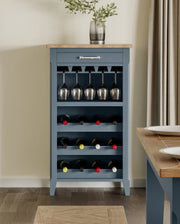 Signature Blue Wine Rack / Glass Storage Cabinet - Lavish Kitchen Isle
