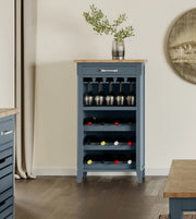 Signature Blue Wine Rack / Glass Storage Cabinet - Lavish Kitchen Isle