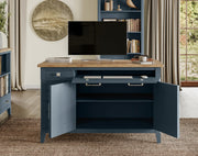 Signature Blue Hidden Home Office Desk - Lavish Kitchen Isle