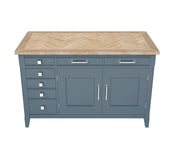 Signature Blue Hidden Home Office Desk - Lavish Kitchen Isle