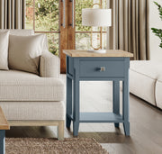 Signature Blue One Drawer Lamp Table - Lavish Kitchen Isle