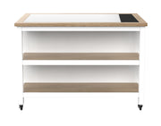 Kitchen Island (White) Open with Breakfast Bar - Lavish Kitchen Isle