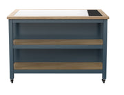 Kitchen Island (Blue) Open with Breakfast Bar - Lavish Kitchen Isle
