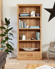Mobel Oak Large 3 Drawer Bookcase - Lavish Kitchen Isle