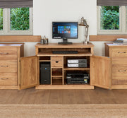 Mobel Oak Hidden Home Office - Lavish Kitchen Isle