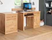 Mobel Oak Single Pedestal Computer Desk - Lavish Kitchen Isle