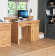 Mobel Oak Single Pedestal Computer Desk - Lavish Kitchen Isle