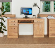 Mobel Oak Twin Pedestal Computer Desk - Lavish Kitchen Isle