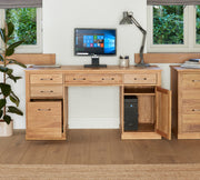 Mobel Oak Twin Pedestal Computer Desk - Lavish Kitchen Isle