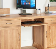 Mobel Oak Large Hidden Office Twin Pedestal Desk - Lavish Kitchen Isle