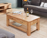 Mobel Oak Four Drawer Coffee Table - Lavish Kitchen Isle