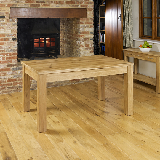 Mobel Oak Dining Table 120cm (Seats 4) – Solid Oak, Slate Finish