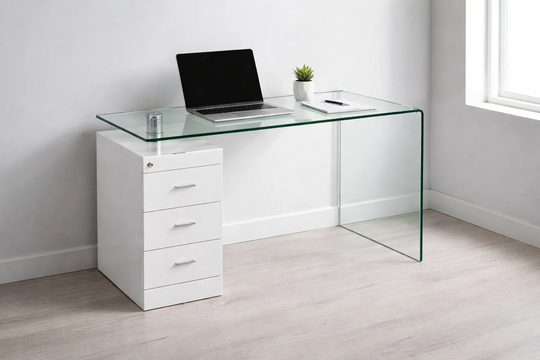 Hornet Desk with 3 Drawers – Modern Home Office Study Desk with Integrated Storage