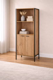 Lavish Kitchen Isle Michigan 2-door bookcase with contemporary storage design, ideal for living and office spaces.
