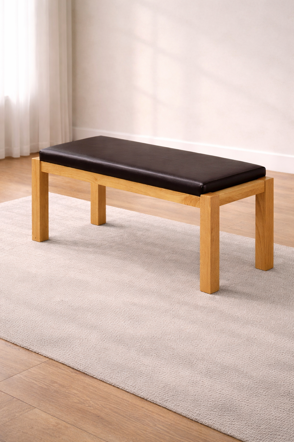 Lavish Kitchen Isle Hamra Natural Oak Bench, solid wood dining bench with a smooth finish, ideal for kitchen and dining spaces.