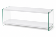 Lavish Kitchen Isle Marco White high gloss glass TV unit with modern design and integrated storage for entertainment setup