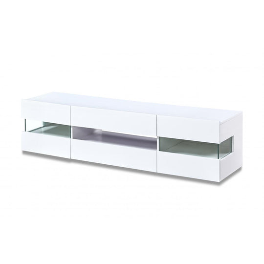 Concorde White High Gloss LED TV Unit – Contemporary TV Stand with Storage & Integrated LED Lighting