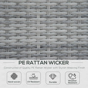4-Piece Rattan Sofa Set - Mixed Grey Outdoor Garden Lounge Furniture with Coffee Table