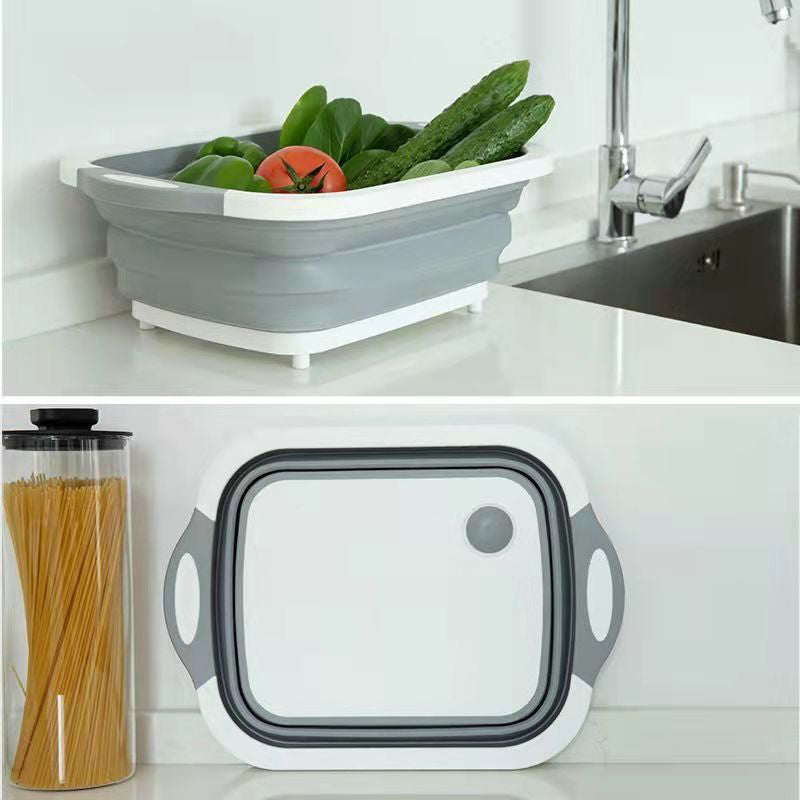 3 In 1 Collapsible Chopping Board Wash Basin And Serving Bowl for Camping Kitchen