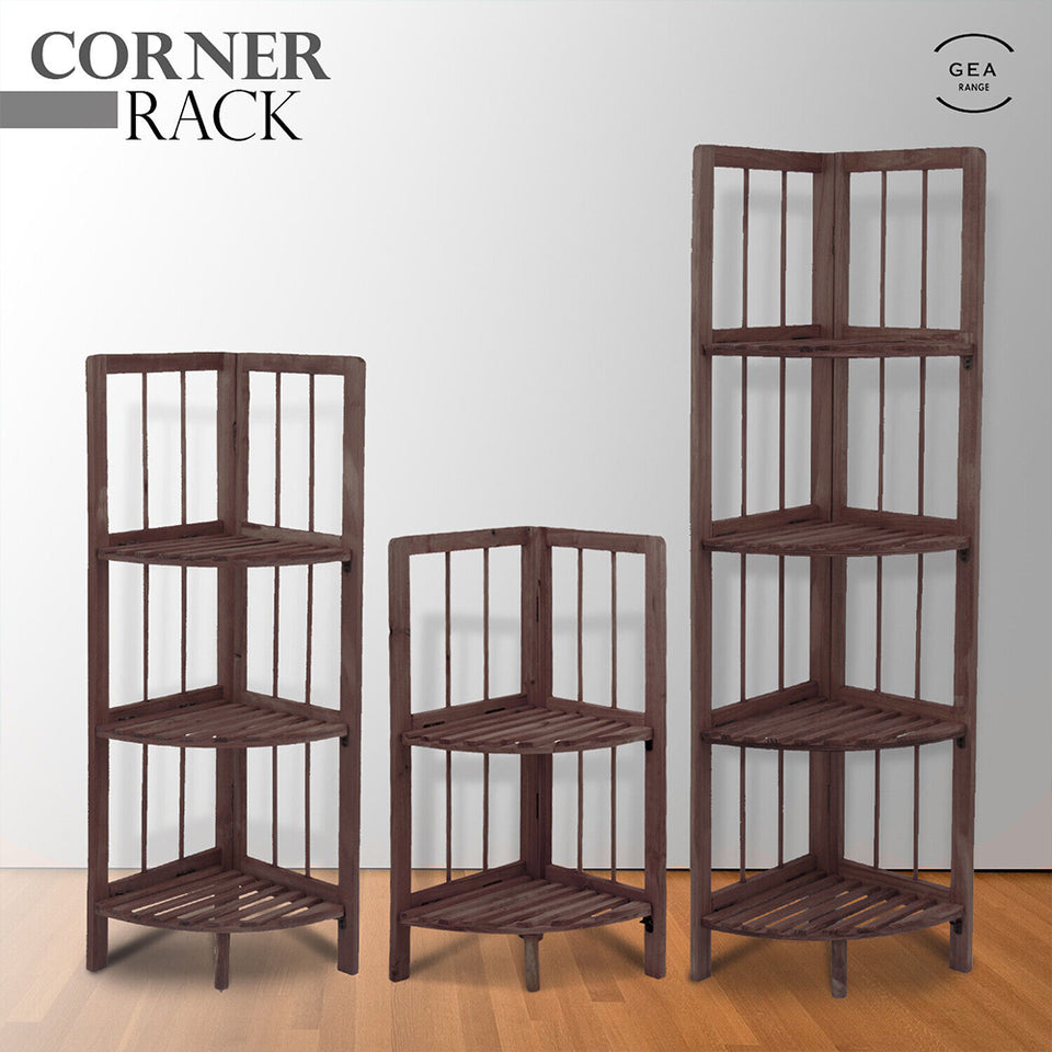 Tier Quality Wooden Corner Shelf Stand Rack for Home Decoration