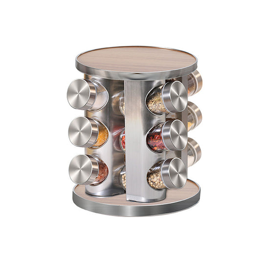 Spice Rack Organizer with 12 Empty Spice Jars for Countertop and Cabinet