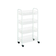 4 Tier Metal Rolling Utility Cart with Casters Storage Shelf Rack with Baskets and Wheels 72cm High - Lavish Kitchen Isle