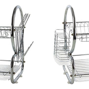 2 Tier Dish Drainer Rack for Kitchen Countertop or Sink Plate Cutlery Holder and Drip Tray - Lavish Kitchen Isle