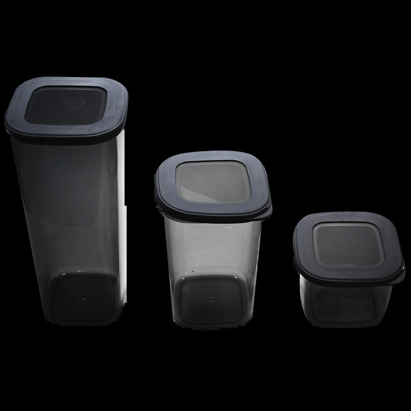 Square Food Storage Containers Set of 3 550ml/1.2 Litre/1.75 Litre
