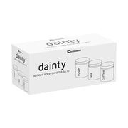Silk white airtight canister set by Lavish Kitchen Isle for tea, coffee, and sugar in three pieces.