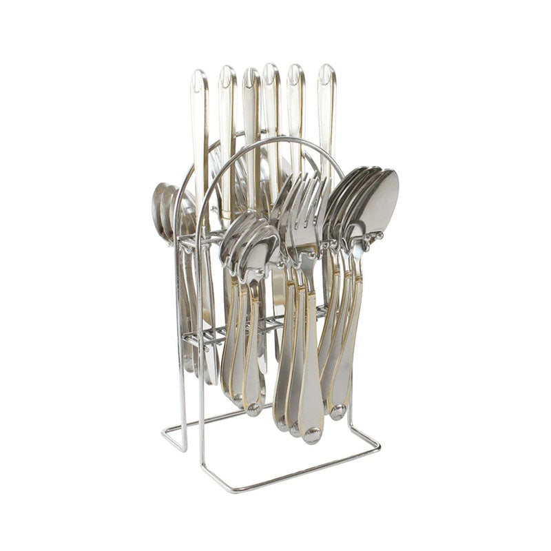 24 pcs Stainless Steel Best Tool Exquisite Tableware Cutlery Set with Stand Holder