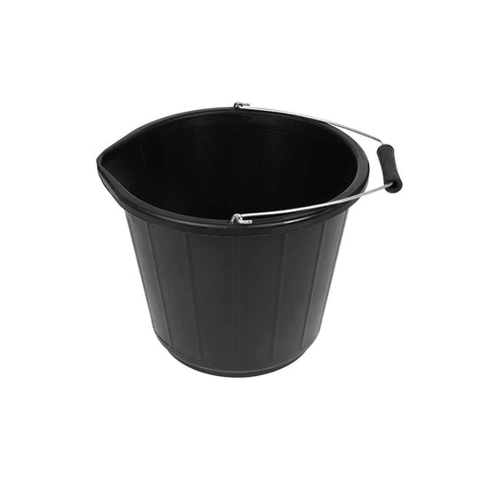 Black Multi Purpose Plastic Bucket with Handle – 32cm x 26cm
