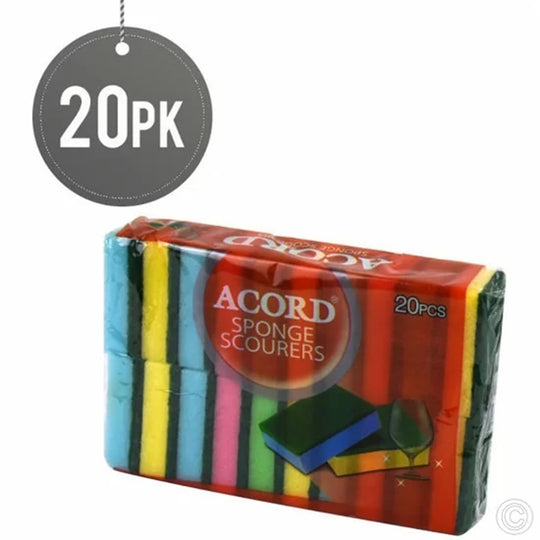 Multi Colour Kitchen Sponges Double Sided Cleaning Pads 20 Pieces Set