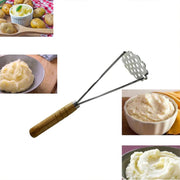 Steel Potato Masher with Wooden Handle for Kitchen Food Prep - Lavish Kitchen Isle