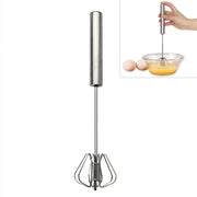 Two 30 cm metal hand press egg whisks from Lavish Kitchen Isle, ideal for whisking and blending eggs and batter.