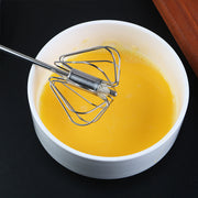 Two 30 cm metal hand press egg whisks for baking and cooking by Lavish Kitchen Isle, featuring rotary beater design.
