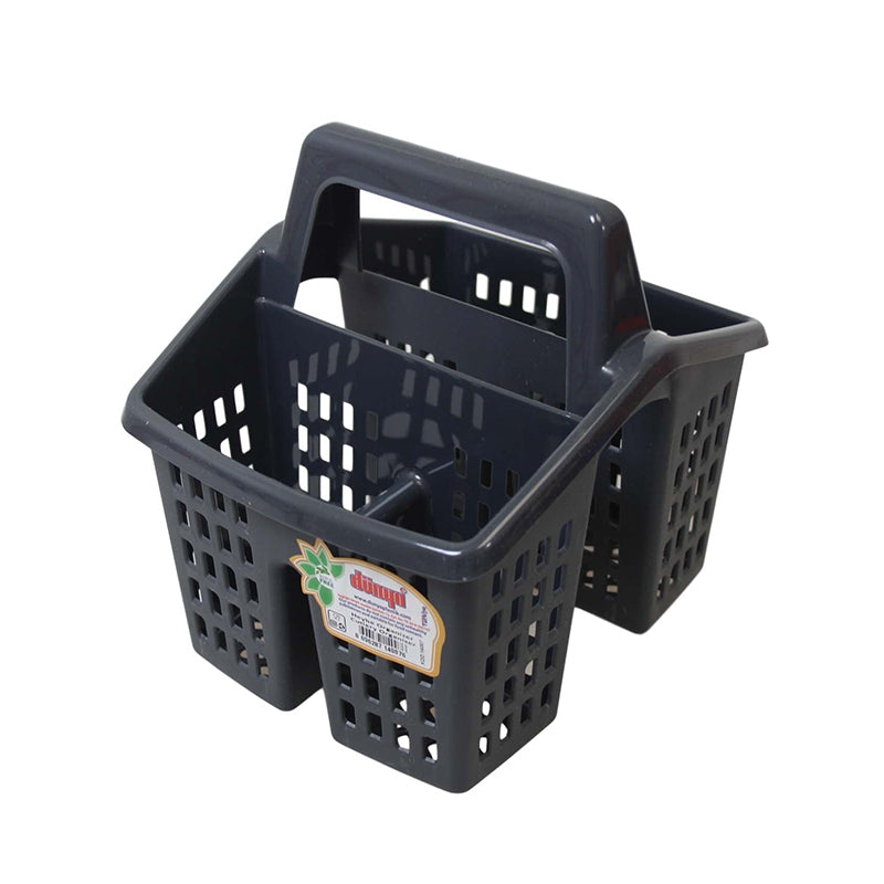 Kitchen Utensil Organiser Basket with Handle 4 Compartments Plastic