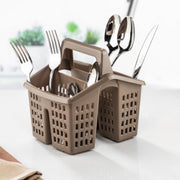 Kitchen Utensil Organiser Basket with Handle 4 Compartments Plastic