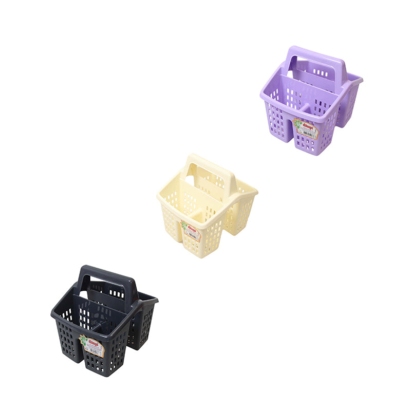 Kitchen Utensil Organiser Basket with Handle 4 Compartments Plastic