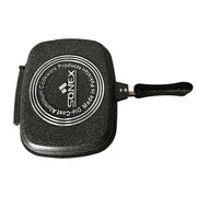 Lavish Kitchen Isle double-sided multifunctional BBQ grill pan, 30 cm diecast kitchenware in vibrant random color.