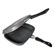 Lavish Kitchen Isle double-sided multifunctional BBQ grill pan in random color, diecast 30cm kitchenware for versatile cooking.