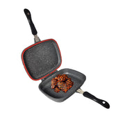 Lavish Kitchen Isle double-sided multifunctional BBQ grill pan, 30 cm diecast kitchenware in random color, suitable for grilling and cooking.
