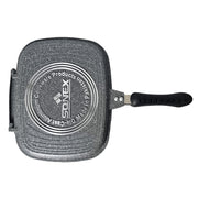 Lavish Kitchen Isle double-sided multifunctional BBQ grill pan, 30 cm diecast kitchenware in random color, suitable for grilling and cooking.