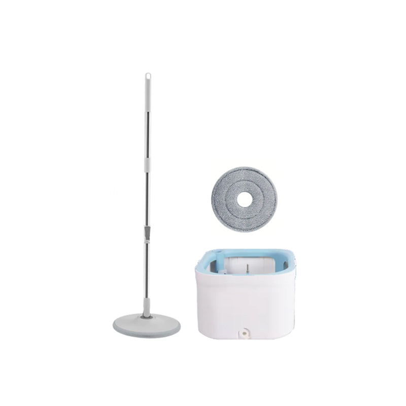 Square Spinning Mop Bucket Set with Round Mop Head 360° Rotating Mop with Extra Refill Efficient Cleaning System