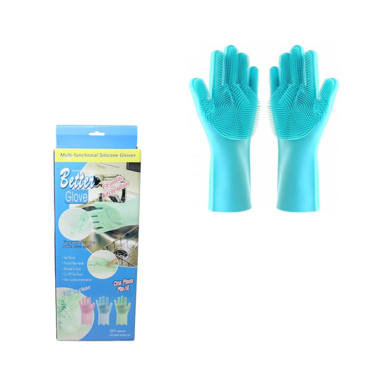 Lavish Kitchen Isle Better Glove cleaning washing-up glove with silicone brush bristles, 32 cm for effective dishwashing.