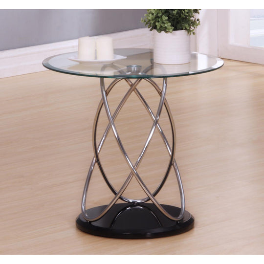 Eclipse Clear Glass Lamp Table – Modern Side Table with Sleek Tempered Glass Design