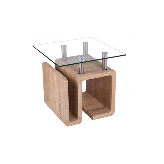 Edith Natural Wood Lamp Table – Minimalist Side Table for Living & Bedroom Interiors