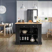 Drop-Leaf Kitchen Island with Extendable Worktop and Adjustable Shelves - Lavish Kitchen Isle