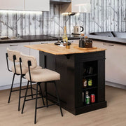 Drop-Leaf Kitchen Island with Extendable Worktop and Adjustable Shelves - Lavish Kitchen Isle